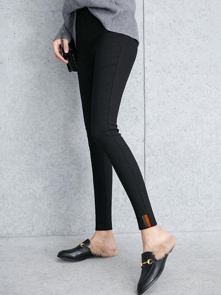 Polyester Summer Casual Plain Pants